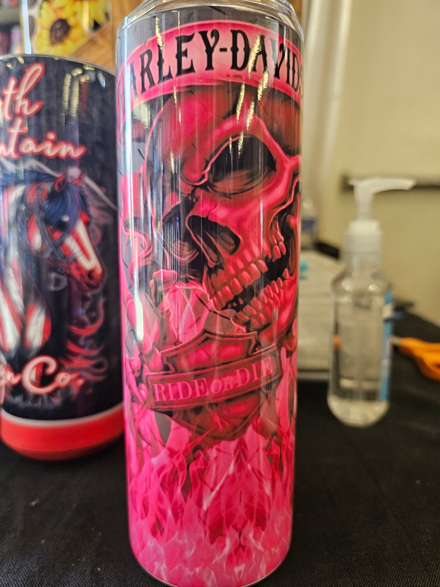 Pink HD Skull Flames