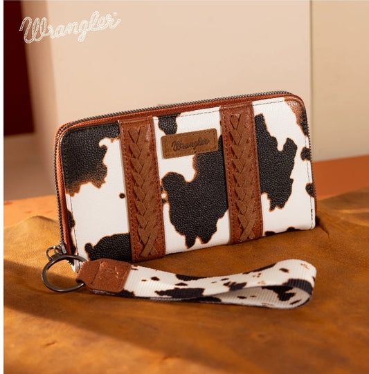 Wrangler Cowprint Wallet BROWN