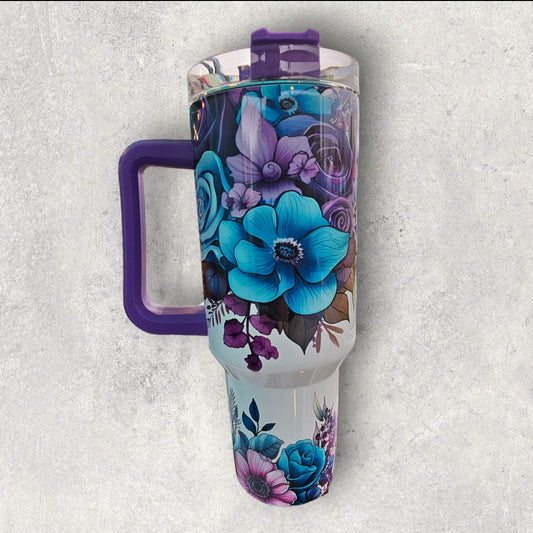 Blue/Purple Floral 40oz Tumbler