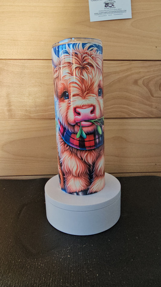 Holiday Highland Cow 20oz Tumbler